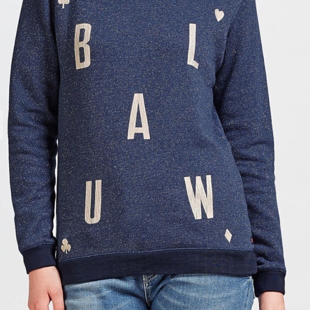 Scotch & Soda Amsterdam Blauw Logo Sweatshirt
